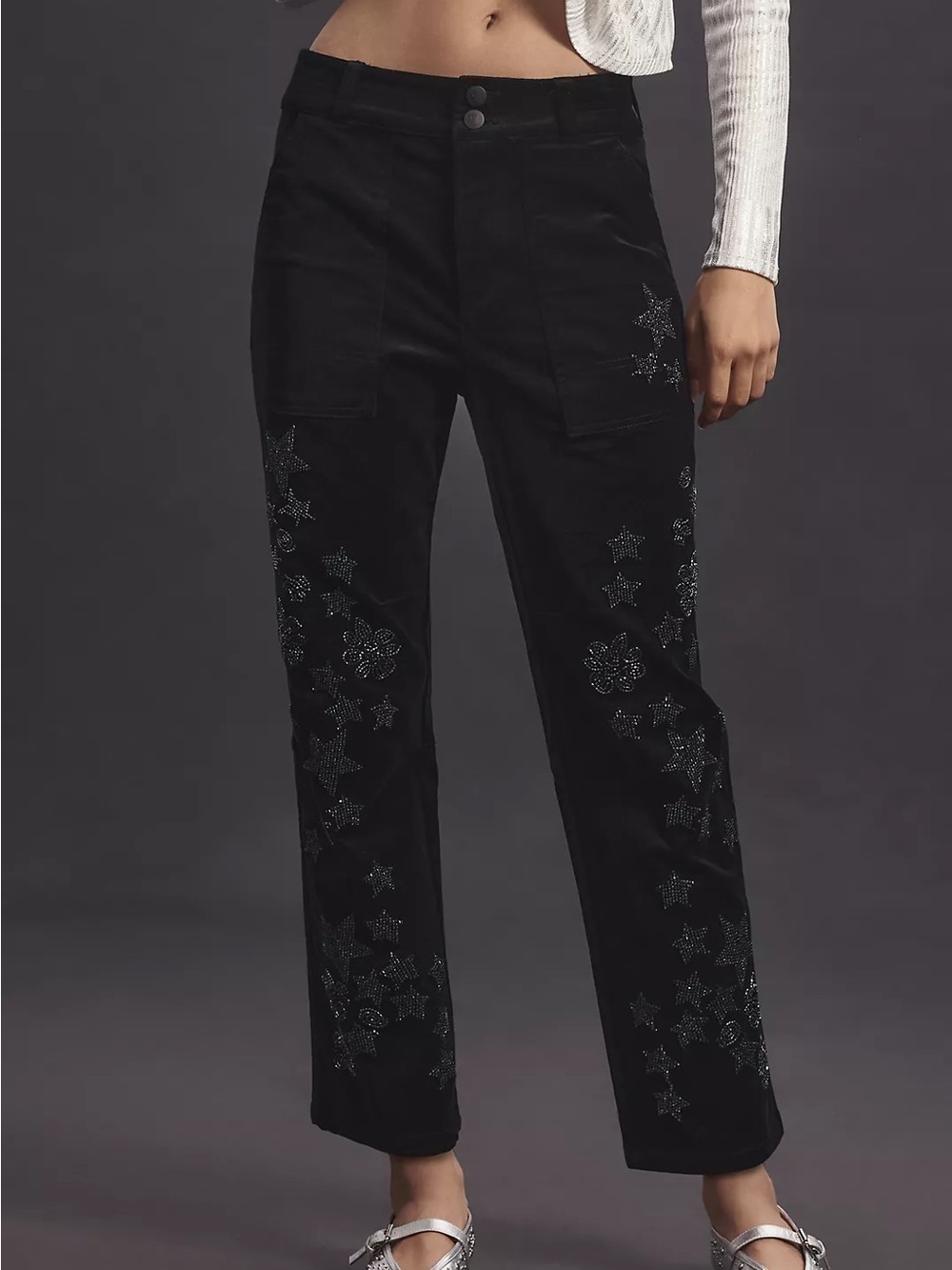Nwot Pilcro wanderer Black and brown Velvet Trousers